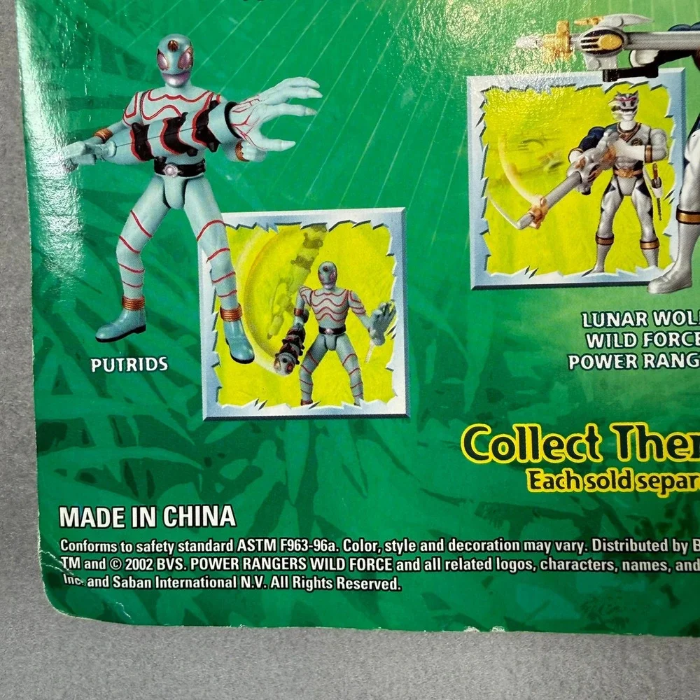 Bandai Lunar Wolf Power Ranger Wild Force Silver Action Figure 2002 NIB 10156